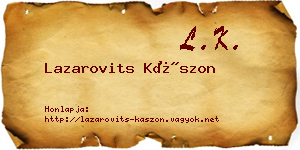 Lazarovits Kászon névjegykártya